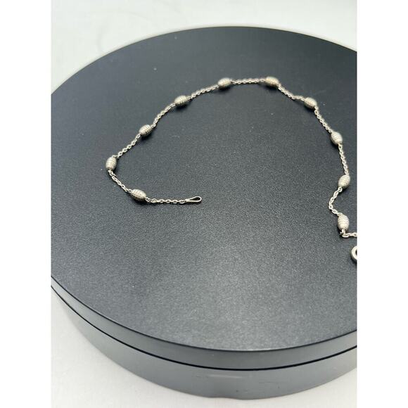 Signed Fine Sterling Silver 950 Large Bracelet or Small Anklet 2.44 grams, 9" - Picture 8 of 11